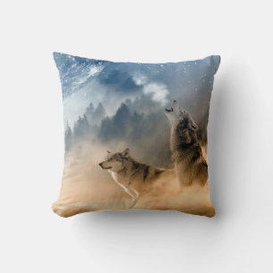 Wolves In The Snow Throw Pillow