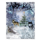Wolves in Winter Christmas in The Woods