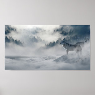 Wolves In Winter Poster Print