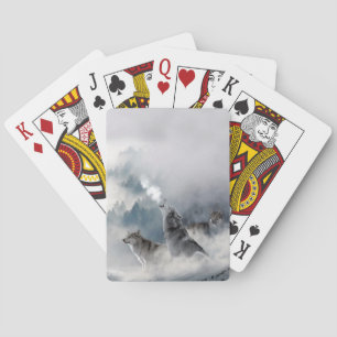 Wolves in Winter Snow Playing Cards