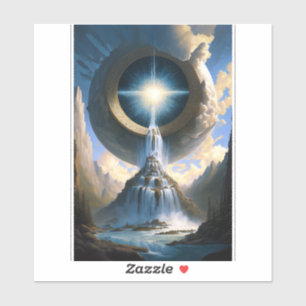 Wolves Mountain Visionary Fantasy Art Sticker