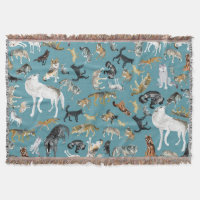 Wolves of the World Turquoise pattern