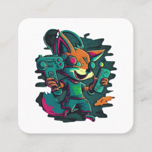 Wolves play games square business card