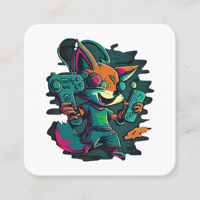Wolves play games square business card (Front)
