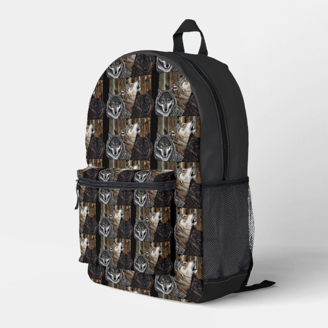 WOLVES  PRINTED BACKPACK (Back Corner Right)