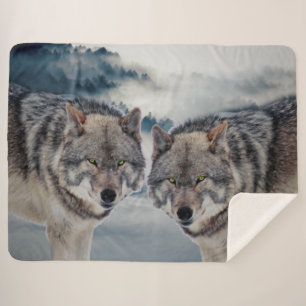 Wolves Sherpa Blanket