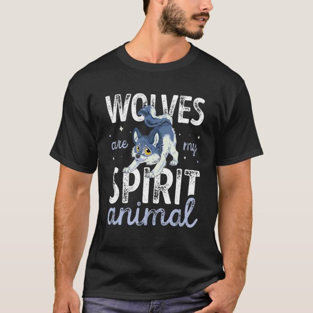 Wolves Spirit Animal Wolf Lover T-Shirt (Front)
