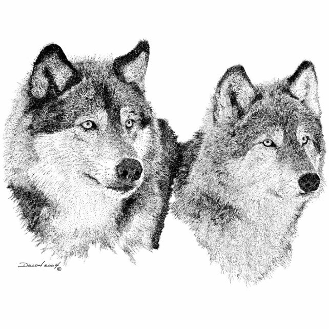 Wolves Standing Photo Sculpture (Front)