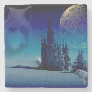 Wolves Stone Coaster