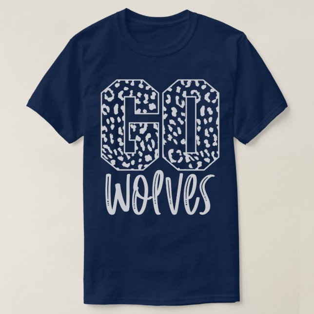 Wolves Team Mascot School Spirit Game Night Leopar T-Shirt (Design Front)