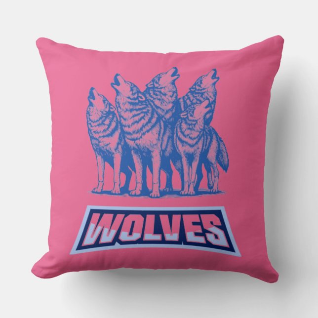 Wolves Throw Pillow  (Front)