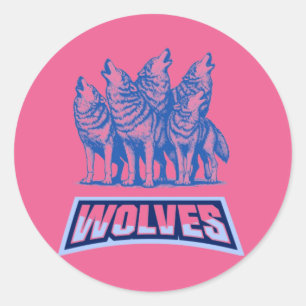 Wolves Throw Pillow  Classic Round Sticker