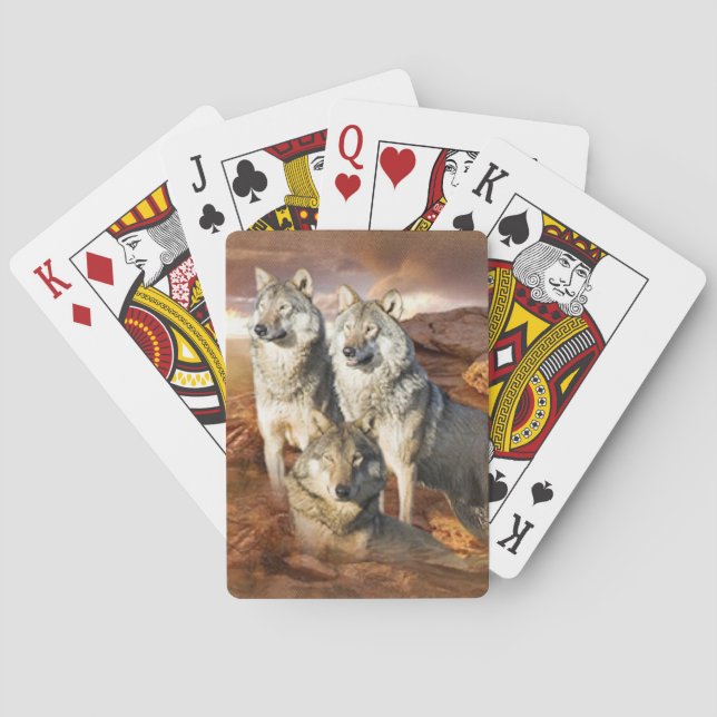 Wolves Trio Bicycle® Playing Cards (Back)