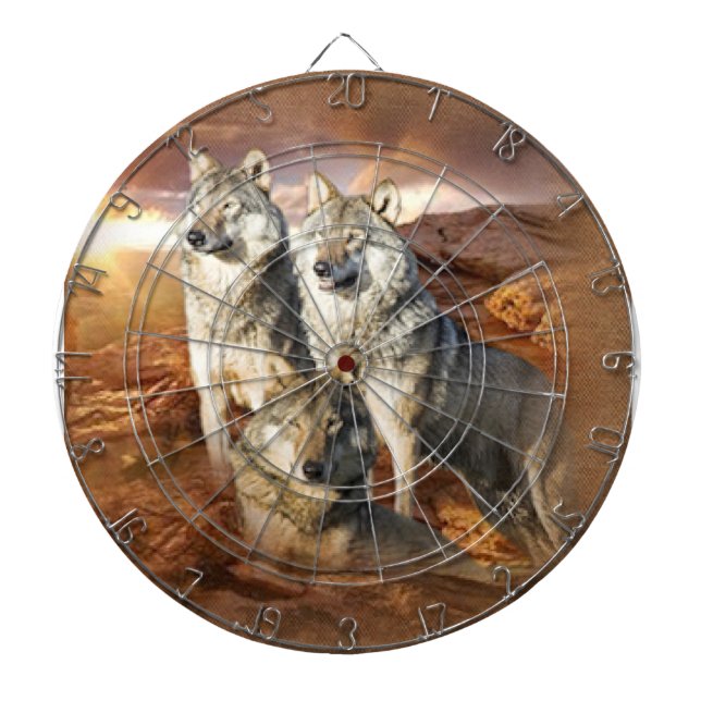 Wolves Trio Dartboard (Front)