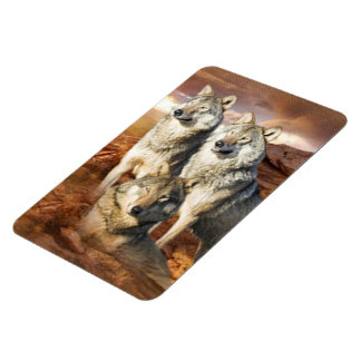 Wolves Trio Premium Magnet 4x6