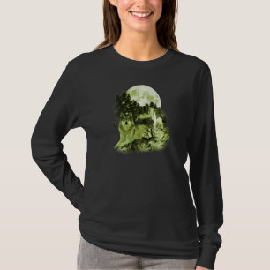Wolves Wildlife Animal Waterfalls Moon Wolf And A T-Shirt