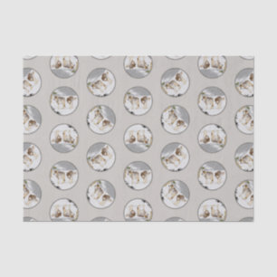 Wolves Winter Snow Painting Original Wildlife Art Tissue Paper