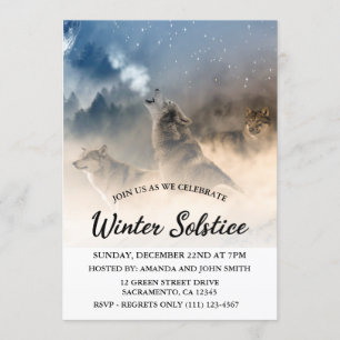 Wolves Winter Solstice Celebration Invitation