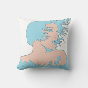 Woman 2 Sided Light Blue / Acqua Pillow