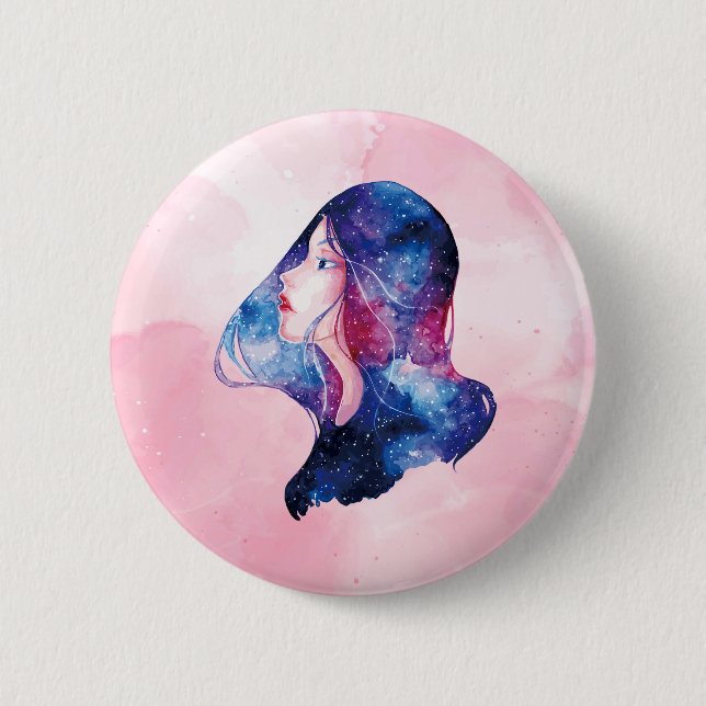 Woman 6 Cm Round Badge (Front)