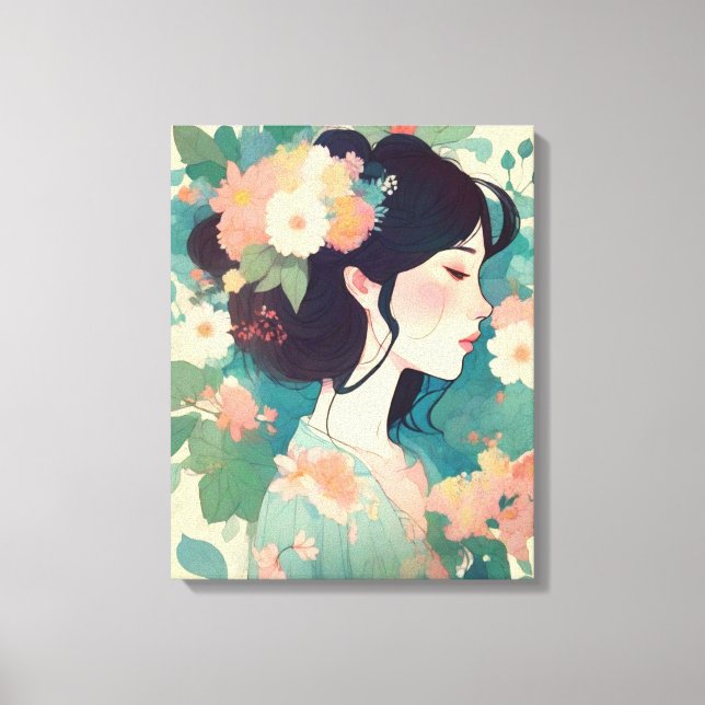 Woman abstract canvas print (Front)