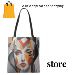 Woman Abstract Geometric Painting Tote Bag