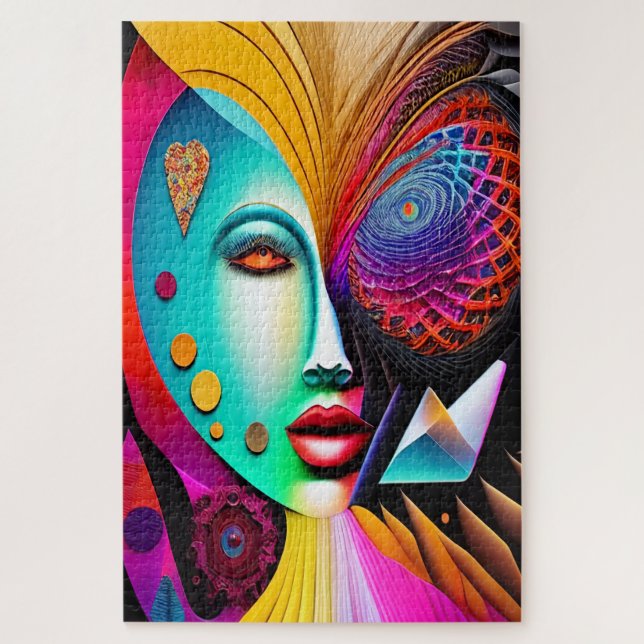Woman Abstract Spiral Ai Art Jigsaw Puzzle (Vertical)