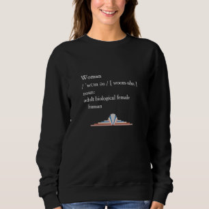Woman: adult biological female human sweatshirt