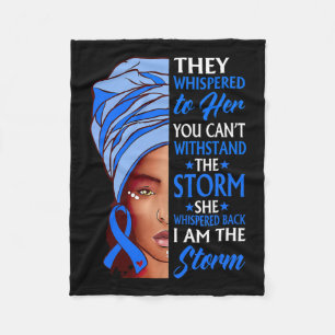 Woman Afro I Am The Storm Hydrocephalus Awareness Fleece Blanket