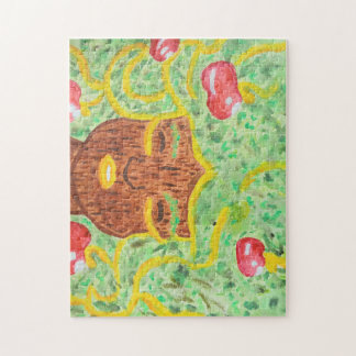 Woman an apple tree with golden curls  jigsaw puzzle