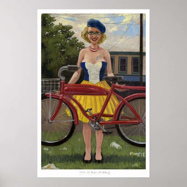 Woman and Bicycle (After De Kooning) Poster (Front)