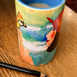 Woman and Bird Trending Nature Coffee Mug