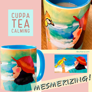 Woman and Bird Trending Nature Coffee Mug