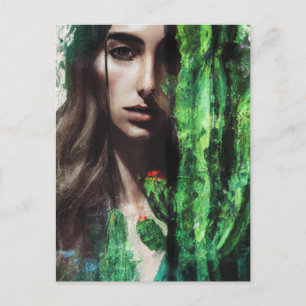 Woman and Cactus Painting Postcard