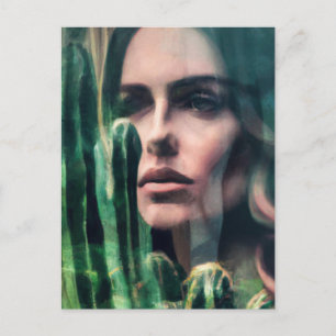 Woman and Cactus Postcard