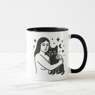 Woman and Cat Mug