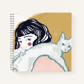 Woman and Cat Notebook