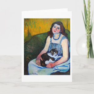 Woman and Cat, Suzanne Valadon Card