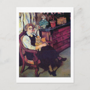 Woman and Cat, Suzanne Valadon Postcard