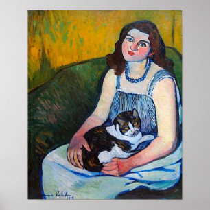 Woman and Cat, Suzanne Valadon Poster