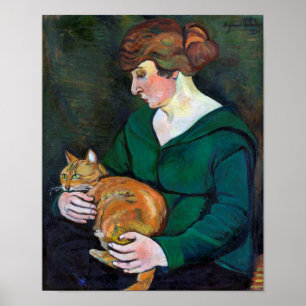 Woman and Cat, Suzanne Valadon Poster