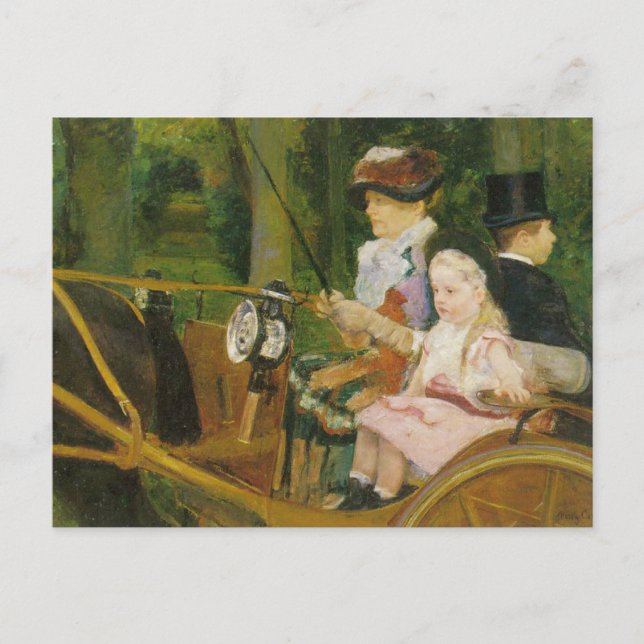 Woman and Child Driving, Mary Cassatt Postcard (Front)