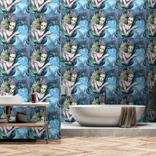 Woman and Dolphin Wallpaper