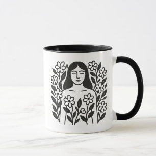 Woman and Flowers Mug