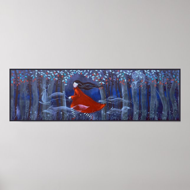 Woman and Forest Animal Spirits. Poster (Front)