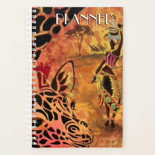 Woman and Giraffe Africa Planner