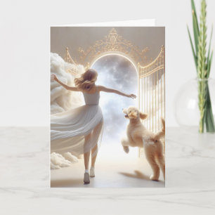 Woman and Goldendoodle At Heaven's Gate Card