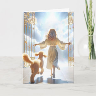 Woman and Goldendoodle At Heaven's Gate Card