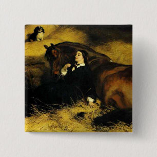 Woman and Horse 15 Cm Square Badge