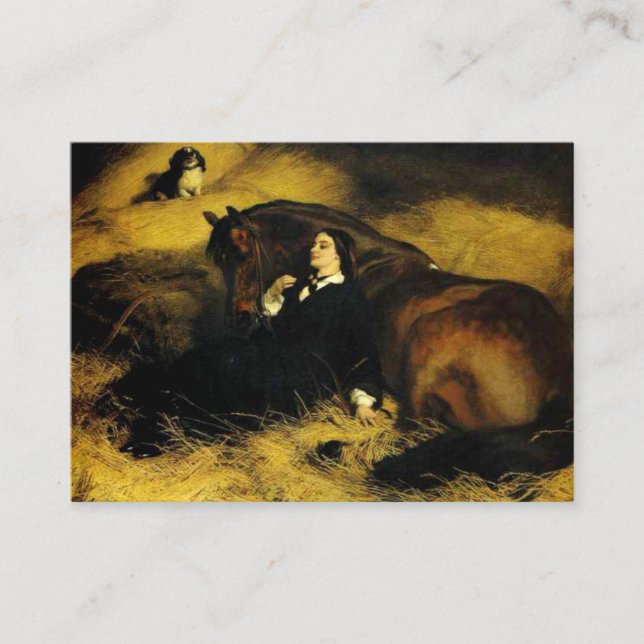 Woman and Horse Enclosure Card (Front)